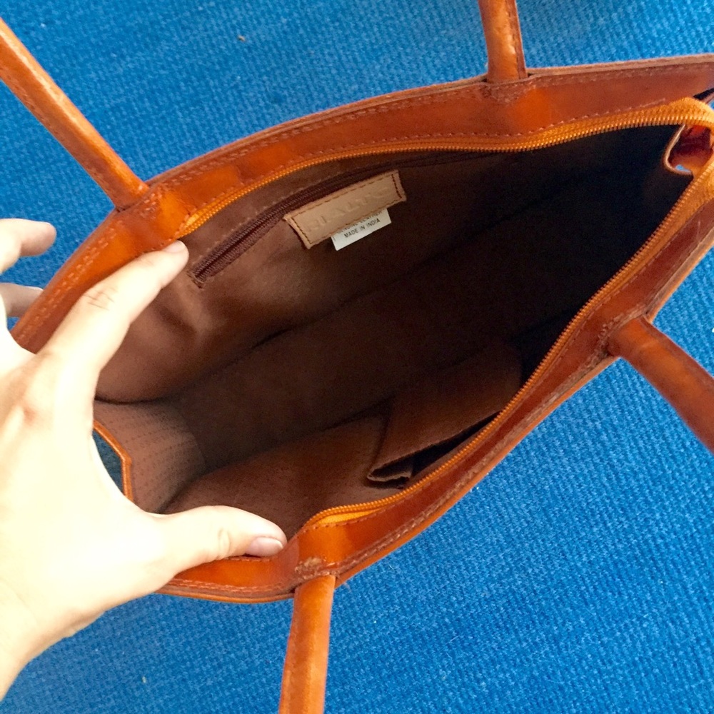 Embossed Print Leather Handbag - Picture 4 of 4